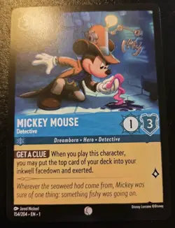 Mickey Mouse - Detective 154/204 Common The First Chapter Disney Lorcana TCG - Image 1
