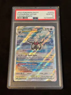 PSA 10 Darkrai VSTAR - GG50 Pokemon Crown Zenith Graded Card Sword and Shield - Image 1