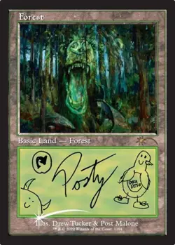 Forest (Post Malone) -Foil Light Play MTG Secret Lair - Image 1