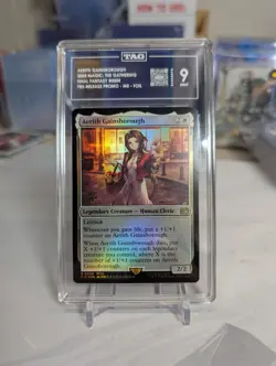 AERITH GAINSBOROUGH **PRERELEASE** MTG FINAL FANTASY PROMO #0004 FOIL TAG 9 - Image 1