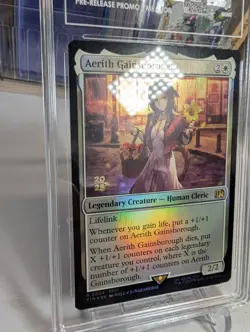 AERITH GAINSBOROUGH **PRERELEASE** MTG FINAL FANTASY PROMO #0004 FOIL TAG 9 - Image 3