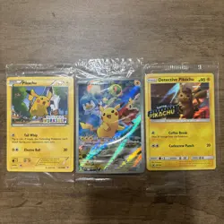 Pokemon Pikachu Sealed Promo Lot of 3 Nm Build A Bear Detective Paldea Evolved - Image 1