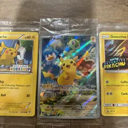 Pokemon Pikachu Sealed Promo Lot of 3 Nm Build A Bear Detective Paldea Evolved - Image 3