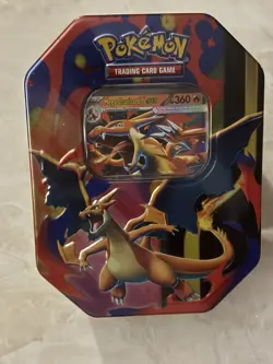 Pokemon Mega Charizard ex Factory Sealed Tin Box - Charizard Y - 4 Booster Packs - Image 1