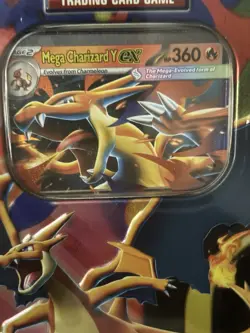 Pokemon Mega Charizard ex Factory Sealed Tin Box - Charizard Y - 4 Booster Packs - Image 2