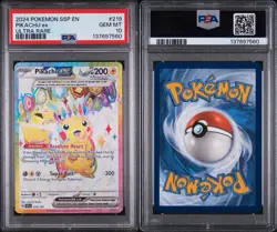 2024 POKEMON SSP EN-SURGING SPARKS ULTRA RARE #219 PIKACHU EX PSA 10 - Image 3