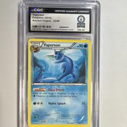 Pokemon Vaporeon Ancient Origins 22/98 CGC World Record 1 of 1 2015 - Image 1
