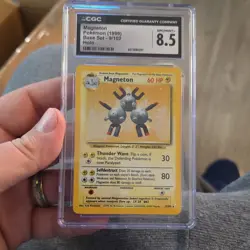 Pokemon TCG Magneton 009/102 Base Set Holo CGC 8.5 1999 60 HP - Image 1