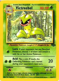 Pokemon TCG Victreebel Jungle 30/64 Unlimited LP - Image 1