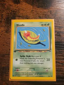 Pokemon Neo Discovery 1st Edition Weedle 70/75 NM - Image 1