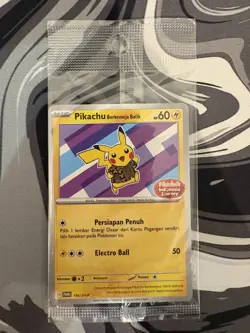 Pikachu Berkemeja Batik 154/SV-P Pokemon Indonesia Journey Promo Purple - SEALED - Image 1