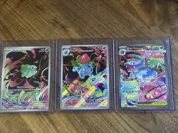 Pokemon Mega Evolution Set Venusaur SIR EX 177 Ivysaur 134 Bulbasaur 133 NM+ - Image 1