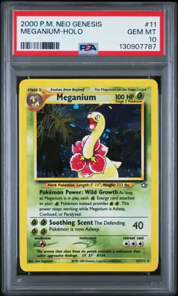 2000 POKEMON NEO GENESIS #11 MEGANIUM-HOLO PSA 10 - Image 1