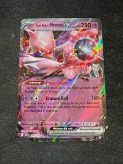 Team Rocket's Mewtwo ex 081/182 Double Rare Destined Rivals Pokemon Near Mint - Image 1