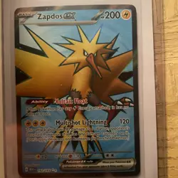 2023 Pokemon 151 Card ZAPDOS EX Full Art Foil Holo Ultra Rare 192/165 - Image 1
