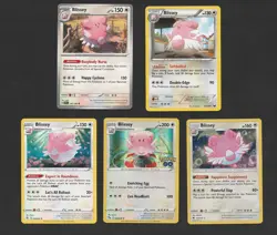 Blissey Pokemon Card Collection Set of 5 English Cards Rare Cute Holo Vintage - Image 1