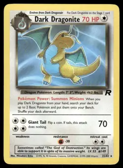2# Pokemon Cards Dark Dragonite 22/82 UNLIMITED Team Rocket Rare - Image 1