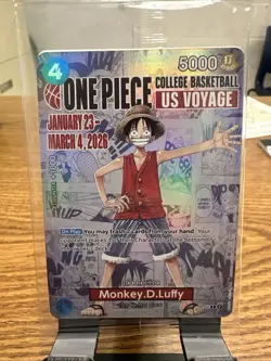 One Piece College Basketball US Voyage Promo Card – Monkey D. Luffy (SEALED) - Image 1