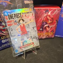 🔥OnePiece Monkey D Luffy College 🏀 US Voyage Promo Card 🔥 W/St John's Poster! - Image 3