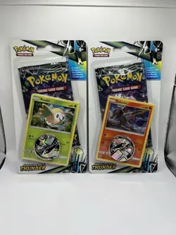 2x Sealed Lost Thunder Blister Packs - Art Set Salandit Rowlet Sun & Moon Cards - Image 1
