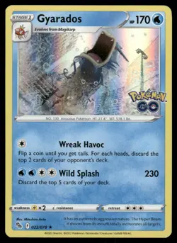 Pokemon Cards Gyarados 022/078 Pokemon GO Holo Rare NM *1 - Image 1