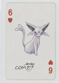 Espeon (6 of Hearts) Game Freak/Nintendo Poker Playing Cards Pichu Back #196 - Image 1