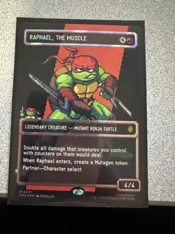 MTG Teenage Mutant Ninja Turtles Raphael, The Muscle 0091 Borderless Surge Foil - Image 1