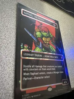 MTG Teenage Mutant Ninja Turtles Raphael, The Muscle 0091 Borderless Surge Foil - Image 2
