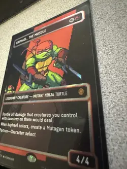 MTG Teenage Mutant Ninja Turtles Raphael, The Muscle 0091 Borderless Surge Foil - Image 3