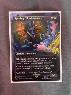 Spitting Dilophosaurus (Borderless) Universes Beyond: Jurassic Park World MTG - Image 1