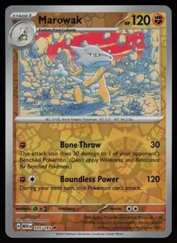 MAROWAK 105/165 RARE 151 POKEMON REVERSE HOLO NM/M - Image 1
