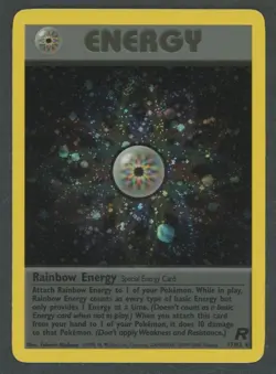 2000 WOTC Pokemon Team Rocket Unlimited Rainbow Energy 17/82 Holo Rare LP Light - Image 1