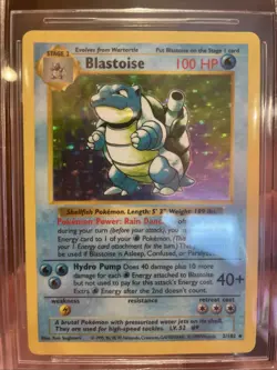 1999 Pokemon Base Set Shadowless #2 Blastoise Holo Rare BGS 7 ERROR LABEL - Image 2