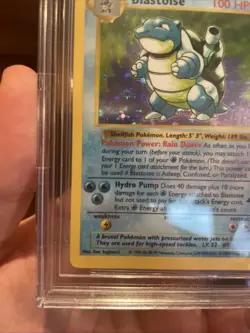 1999 Pokemon Base Set Shadowless #2 Blastoise Holo Rare BGS 7 ERROR LABEL - Image 4