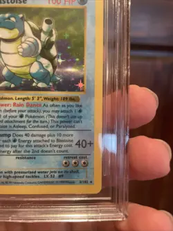 1999 Pokemon Base Set Shadowless #2 Blastoise Holo Rare BGS 7 ERROR LABEL - Image 5