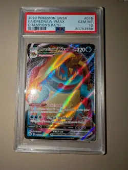 2020 Drednaw VMAX Pokemon Champions Path Full Art Holo #15 PSA 10 - Image 1
