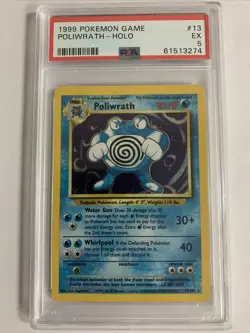 1999 Pokemon Game Base Set #13 Poliwrath Holo Rare PSA 5 EX - Image 1