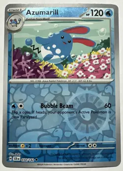 Pokemon Azumarill - Reverse Holo Uncommon SV: Stellar Crown 034/142 - Image 1