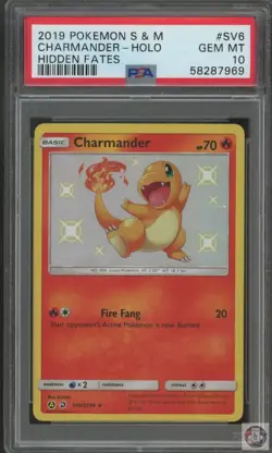 Charmander Holo SV6/SV94 Hidden Fates Pokemon PSA 10 - Image 1