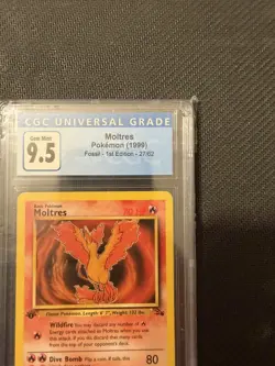 1st Edition Moltres Fossil - GEM MINT 1999 Pokemon English CGC9.5 (scans 10 now) - Image 4
