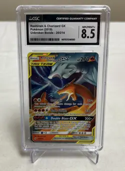 Pokemon TCG Reshiram Charizard Tag Team GX Unbroken Bonds 20/214 CGC 8.5 - Image 1