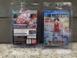 One Piece Gonzaga CCG Monkey D. Luffy Promo Holo Card College Basketball (2cards - Image 1