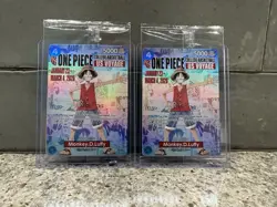 One Piece Gonzaga CCG Monkey D. Luffy Promo Holo Card College Basketball (2cards - Image 3