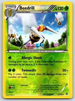 Beedrill - Reverse Holo - XY - Primal Clash 3/160 Pokemon Card LP - Image 1