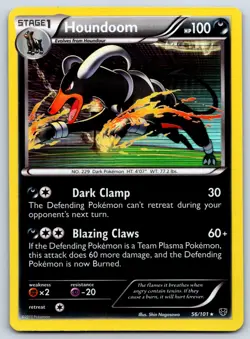 Houndoom - Holo - Plasma Blast 56/101 Pokemon Card LP - Image 1