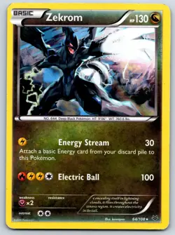 Zekrom - Holo - XY - Roaring Skies 64/108 Pokemon Card LP - Image 1