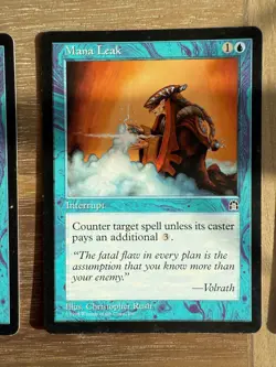Magic The Gathering MTG Stronghold Mana Leak Vintage card x3 - Image 2