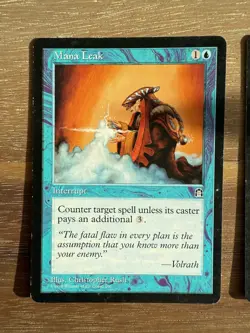 Magic The Gathering MTG Stronghold Mana Leak Vintage card x3 - Image 3