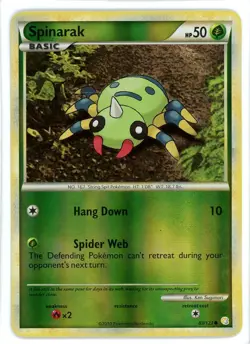 Spinarak Reverse Holo 83/123 HeartGold & SoulSilver Pokemon Card - Image 1