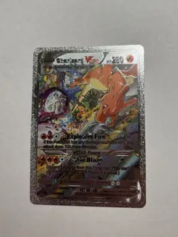Charizard VStar Silver Shiny Card Gold Foil Card Fan Art Display - Image 1
